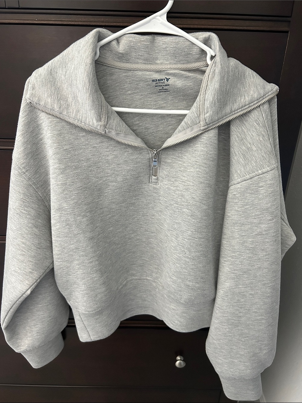 Old Navy Gray Half-Zip Pullover Sweatshirt
